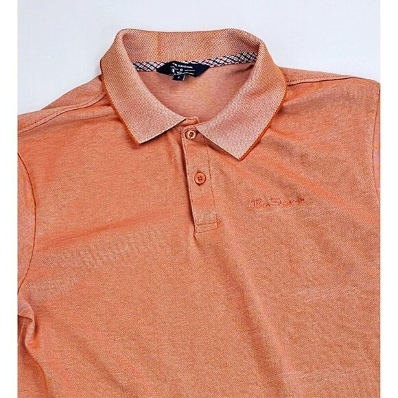 Ben Sherman Size Small Mens Burnt Orange Ebroidered Chest Logo Short Sleeve Polo - Picture 5 of 11